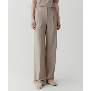 [IL Order] Women's 2025 Spring New Worsted Wool Straight Leg Pants Women's High Sense Wide Leg Casual Pants