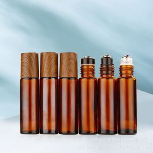 Чай темная бутылка с роликовыми бусинами косметическая бутылка с эмульсией 10 мл портативная крышка с деревянным зерном бутылка-капельница пробный образец пустая бутылка