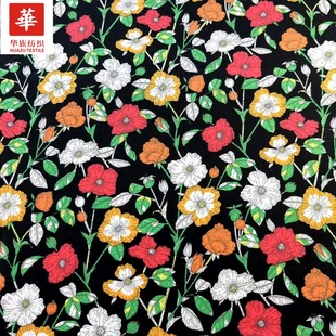 40 cotton printed pastoral style fresh flowers women's children's shirt dress fabric in stock wholesale