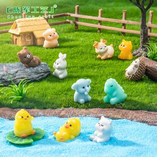 Moss Micro Landscape Creative Bear Piggy Rabbit Animal Gardening Landscaping DIY Decorations Accessories Mini Ornaments