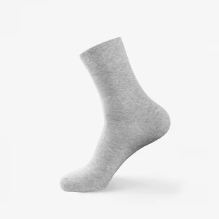 Spring simple net color medium thick men's socks comfortable cotton three pairs economic men's socks soft business casual tube socks