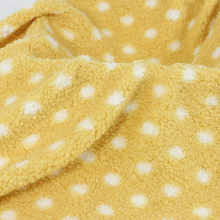 Spot Supply Granular Cashmere Printed Polka Dot Sheep Roll Fleece Printed Polka Dot Cushion Home Service Home Textile Fabric