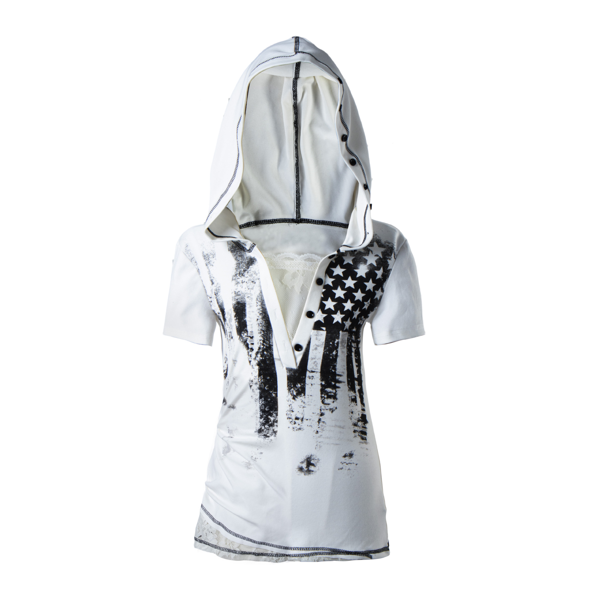 Air Force Recruitment | 26 New Summer Products, American Retro Star Print Design, Slim Fit Hooded Short-Sleeved T-Shirt