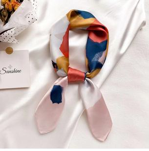 The new square scarf printing imitation silk small square 70*70 ladies silk scarf professional decorative scarf a variety of wholesale