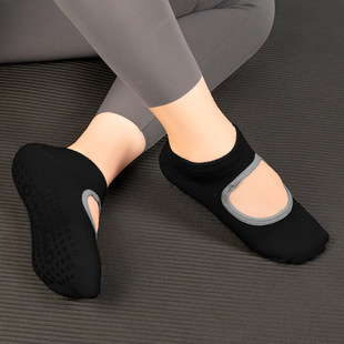 Yoga socks professional non-slip high-grade cotton sweat-absorbent mid-length socks ladies indoor dance Pilates sports socks