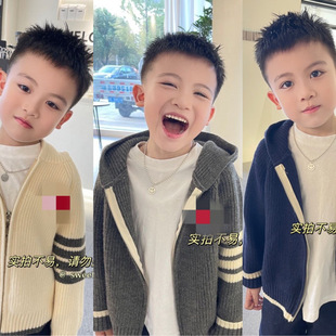 Chuan jiu Baolin joint three-color hooded sweater cardigan play jacket