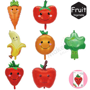 Single card fruit and vegetable shape background wall layout ceremony party atmosphere party decoration aluminum balloon