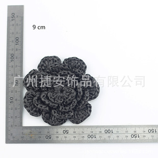 9cm Four-Layer Colorful Stereo Hand-Crocheted Flowers Imitation Raffia Pp Straw Shoes Flowers Clothing Shoes Hair Accessories Bags Accessories