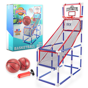 Cross-border children's basketball toys outdoor sports equipment mobile folding assembly basketball shooting machine indoor competition interaction
