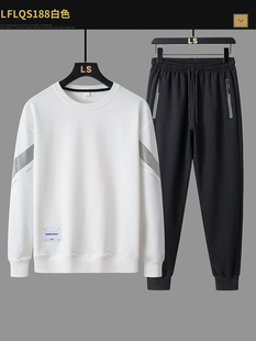 Spring and Autumn Sports Leisure Men's Loose Sweat suit Teenager Two-piece Crewneck New Style with Handsome Collocation
