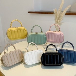 New Korean Style Fashionable Chain Embossed Portable Shoulder Box Bag High-grade Texture Small Square Bag Crossbody Bag for Women
