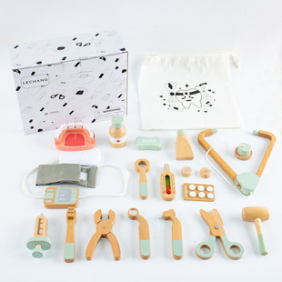 Wooden Little Doctor Toy suit Parent-Child Interaction Children Role Playing Dentist Medical Tools Simulation Play-house Toy