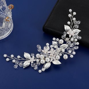 Cross-border new bridal headdress alloy flower hair band rhinestone hair accessories wedding ball wedding dress accessories