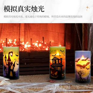 Factory Direct Supply Halloween Glass Led Digital Candle Light New Artificial Candle Light Secret Room Layout Decorative Light