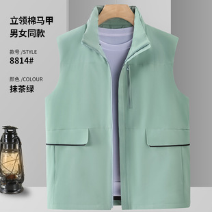 Down cotton vest custom printed logo autumn and winter 4S shop car sales overalls vest thickened overalls horse clip