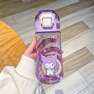 Подлинная пластиковая чашка Sanrio для девочек, привлекательная детская чашка для воды с ручкой, Студенческая эластичная крышка для собак Yugui, прямая чашка для питья