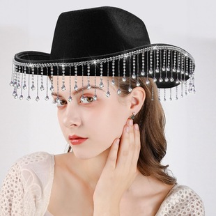 Cowboy Hat Music Jazz Hat Bridal Party Sunshade Summer Photo Prop Felt Western Cowboy Hat Party