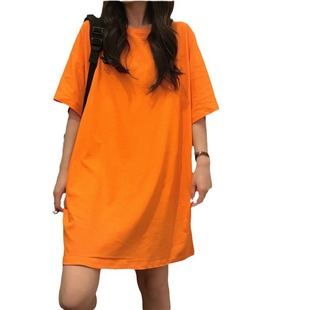 Candy Color Nightdress Women Summer Short Sleeve Thin Pajamas Korean Cute Five-quarter Sleeve Cotton Dress Homewear Women