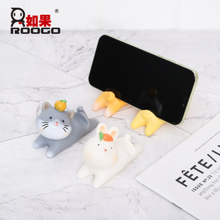 Cartoon animal rabbit vinyl mobile phone bracket decoration creative home decoration office desktop tablet bracket