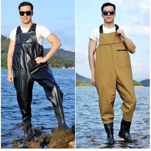 Water Pants Thickened Wear-resistant Fishing Half-length Rain Pants for Men and Women Waterproof Clothes Leather Fork Pants Fisherman Pants Water Shoes