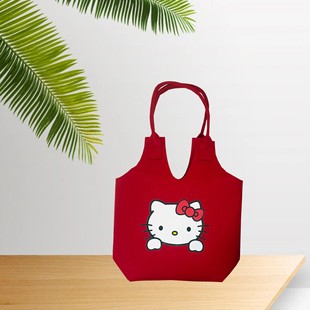 Cyber Celebrant Cartoon Shopping Handbag Birthday Wedding Holiday Event Accompanying Gift Bag Large Capacity Cute Felt Bag