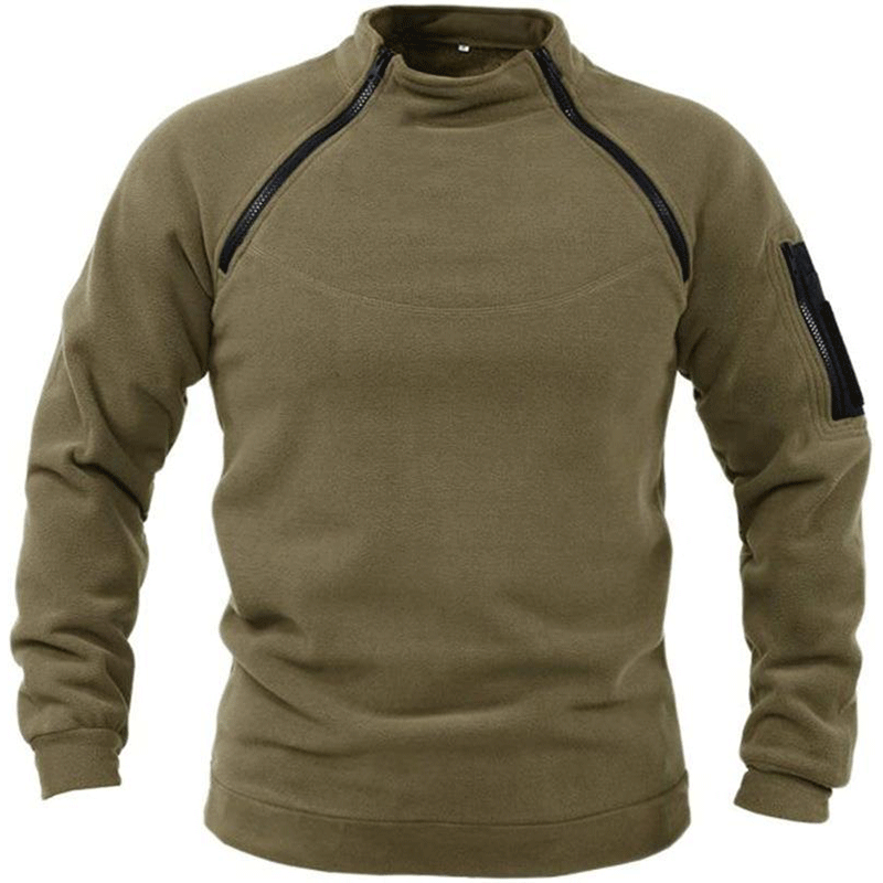 Cross-border foreign trade men's clothing spring and autumn Europe and the United States stand collar men's sweater pullover hand grip polar fleece outdoor warm tactics
