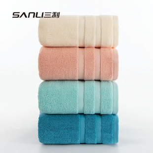 Sanli new cotton bath towel thickened bath towel adult bath towel couple hotel home 445g cotton bath towel