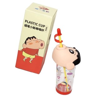 Новая чашка для воды Crayon Shin-chan Dudu для девочек с хорошим внешним видом для студентов, идущих в школу, соломенная чашка с героями мультфильмов, чашка большой емкости