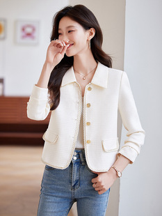 Blue Chanel Style Short Coat Women's Spring 2025 New Style Celebrity Elegant Fashion Age-reducing Small Suit Top
