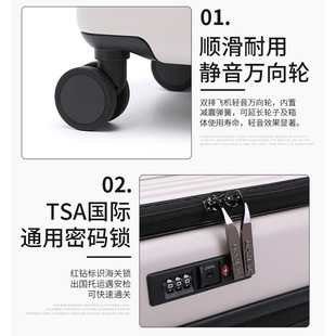 Cross-Border 2025 Popular Side Opening Suitcase Women's Expandable Large Capacity Trolley Case 20inch Boarding Case with Hook