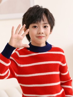 New children's semi-high collar padded pure wool knitted sweater men's and women's pullover base sweater cashmere sweater wholesale