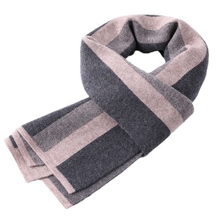 New knitted wool scarf men's plaid autumn and winter warm scarf fashion Men's wool scarf manufacturer in stock
