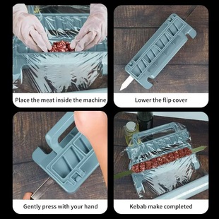 Creative Portable Folding Barbecue Mold Skewers Barbecue Skewers Outdoor Barbecue Practical Wear Meat Tool Cross Border