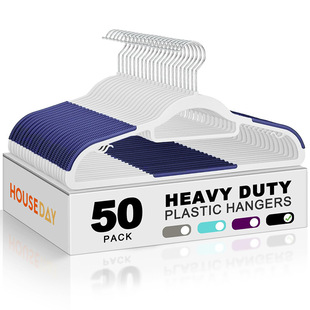 HOUSE DAY Quality Plastic Hangers 100 Pack, Non Slip Plastic