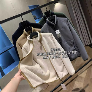 Out of the K-wave blue whole single composite polar fleece! Thickened Lambskin Warm Collar Jacket Men's Fashionable Jacket