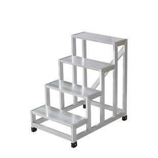 Industrial aluminum alloy step ladder step stool factory household step stool warehouse pick-up ladder two-layer three-layer foot