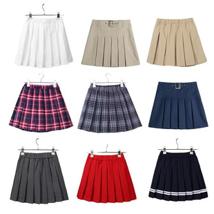 Primary and Middle School Students' School Uniform Skirt Summer Girl's Skirt khaki Skirt British Style navy blue Pleated Skirt