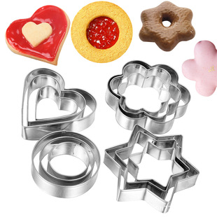 Factory stainless steel cookie mold 12-piece cookie cutter Christmas candy cake mold DIY baking tools
