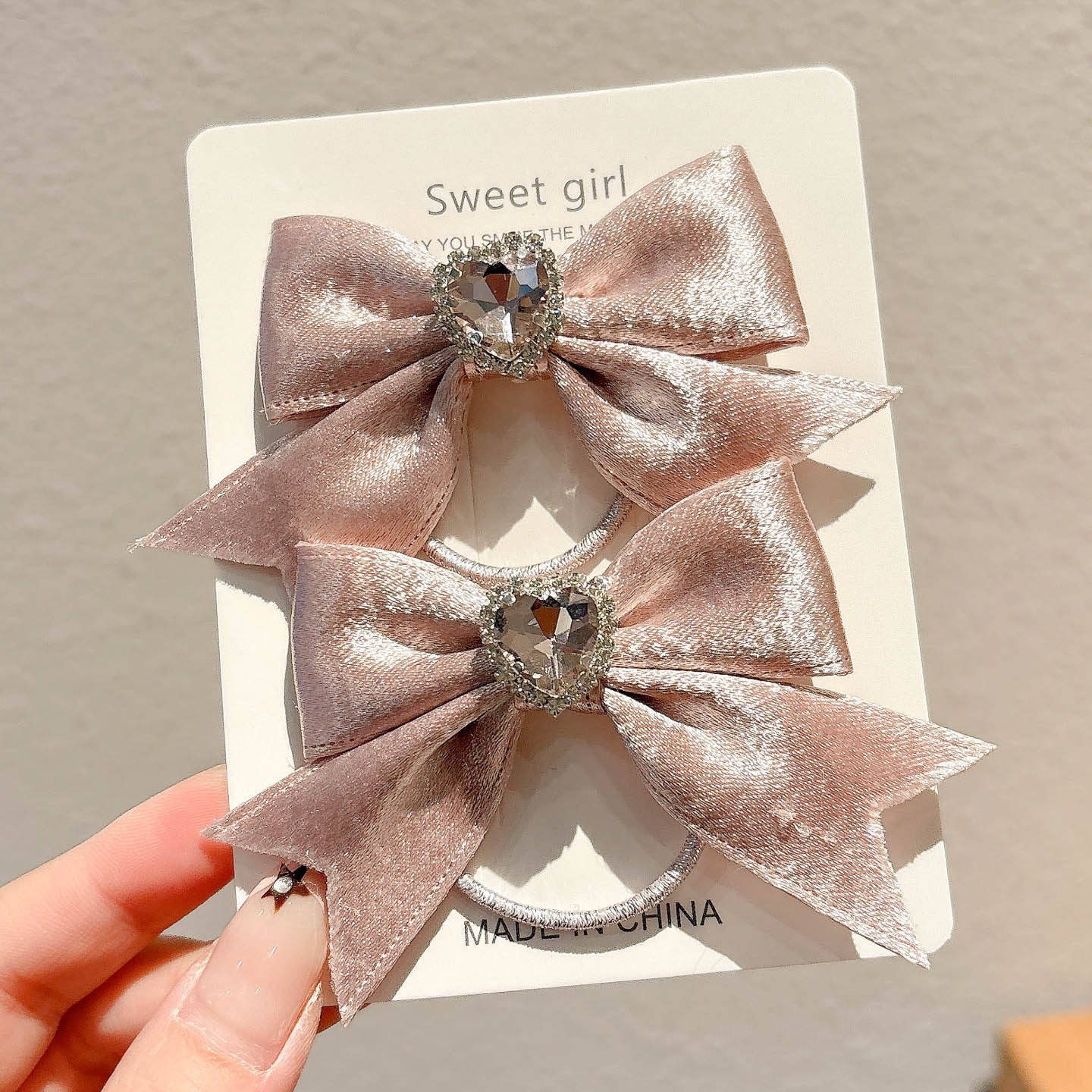 Pink Bow Hair Clip for Girls, Children's Hair Tie, Elastic Rubber Band, High Elasticity Hair Rope, Hair Band