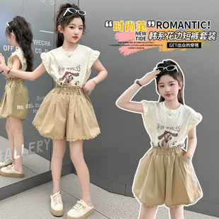 Girls' suit Summer Thin Children's Short-sleeved Two-piece Set 2025 New Arrival Korean Shorts Casual Trendy