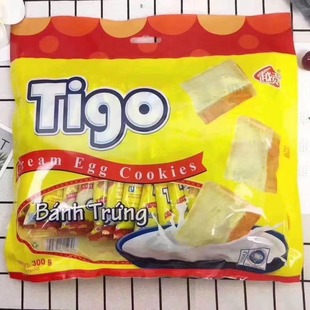 Vietnam imported TIGO bread dry individually packaged eggs cream white chocolate biscuits biscuits snacks 300g