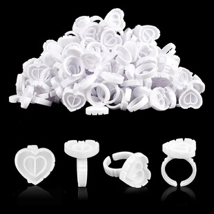 Eyelash Glue Delayed Heart-Shaped Ring Cup Flowering Pattern Embroidery Ring Planting Grafting False Eyelash Glue Drop Cup