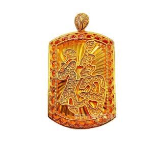 New double-sided gold-plated national style hollow lucky pendant men's smooth lucky tag necklace pendant necklace wholesale
