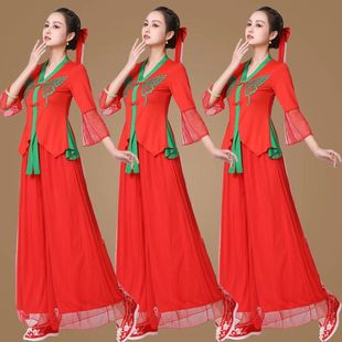 UNMUN Yunshang New Square Dance Clothing New suit Spring and Summer Ethnic Yangko Waist Drum Classical Dance Performance