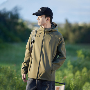 Outdoor Trendy Brand Soft Shell Jacket Women's Spring and Autumn Outdoor Windproof Casual Jacket Hooded Mountain Climbing Sports Jacket