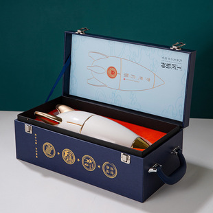 Jingdezhen Ceramic Wine Altar Rocket Wine Bottle Creative Gift Box Household Sealed Wine Bottle 3kg Pack Gift Ornaments