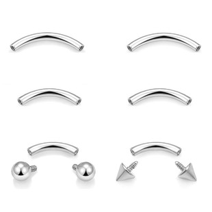 F136 titanium alloy internal thread bent rod G23 belly button nail eyebrow nail lip nail external thread fitting replacement rod puncture ornaments