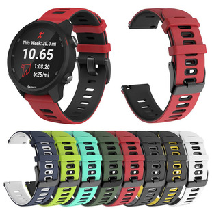 Для Jiaming Forerunner645/245 двухцветный силиконовый ремешок Samsung Huawei 20mm 22mm Универсальный