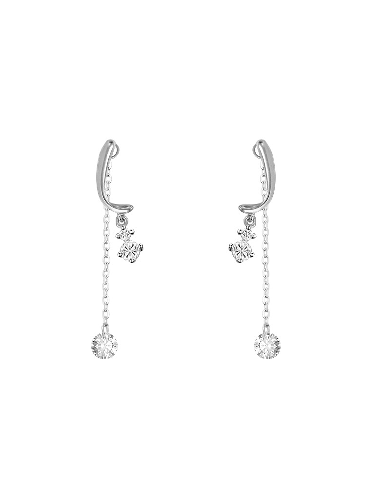 925 Silver Needle Simple Water Drop Tassel Sterling Silver Earrings Women's Ins Niche Fashionable Earrings Earrings Korean Internet Celebrity Elegant