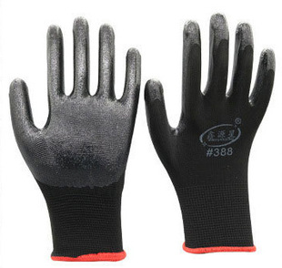 N518 manufacturers nylon thickened gloves wear-resistant non-slip Ding Qing nitrile construction site work rush sea labor protection gloves wholesale